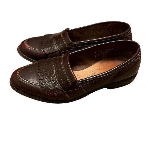 Allen Edmonds Devonshire Loafers Mens 9 Burgundy Leather Vibram Sole Kilt USA - Picture 1 of 10